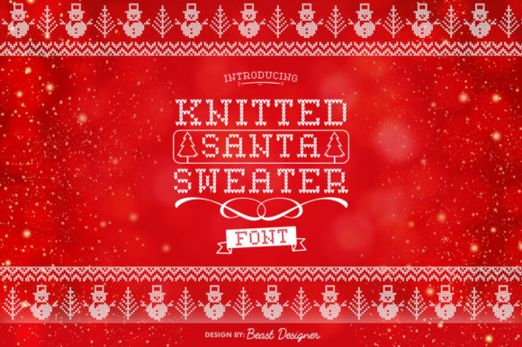 Knitted Santa Sweater: A Festive Decorative Font for Designers