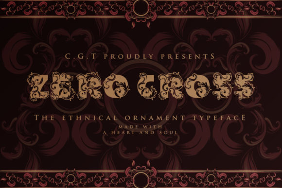 Zero Cross: A Vintage Decorative Font for Makers